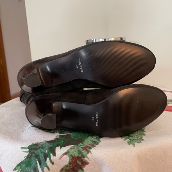 New Nine West size 8 brown suede slouchy heeled boots - Picture 5 of 7